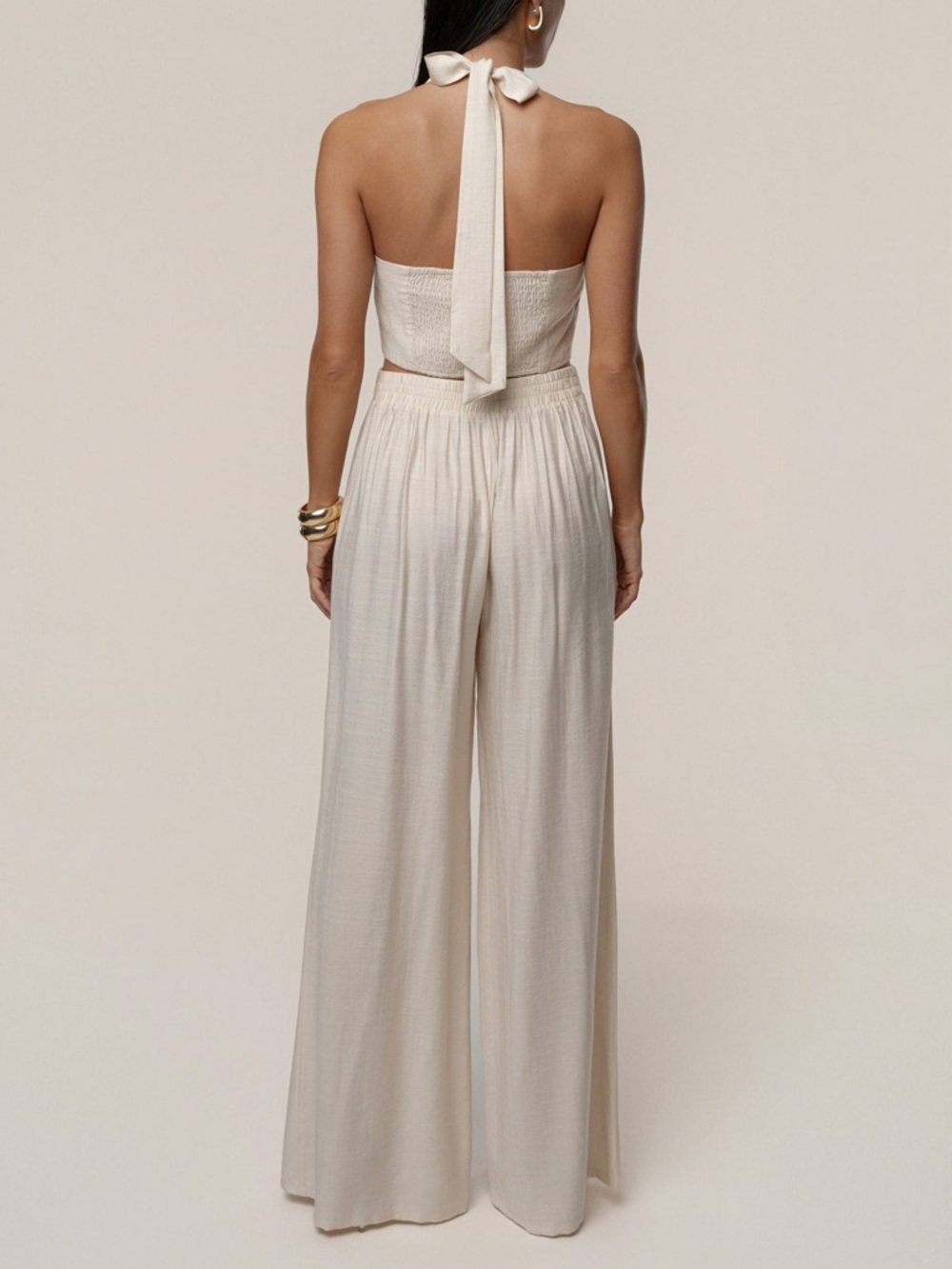 JLUXLABEL Cream Wide Leg Pants - Picture 4 of 12